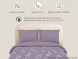Spaces Essentials 100% Cotton Double Duvet Cover, 144 TC, Floral, Light Violet
