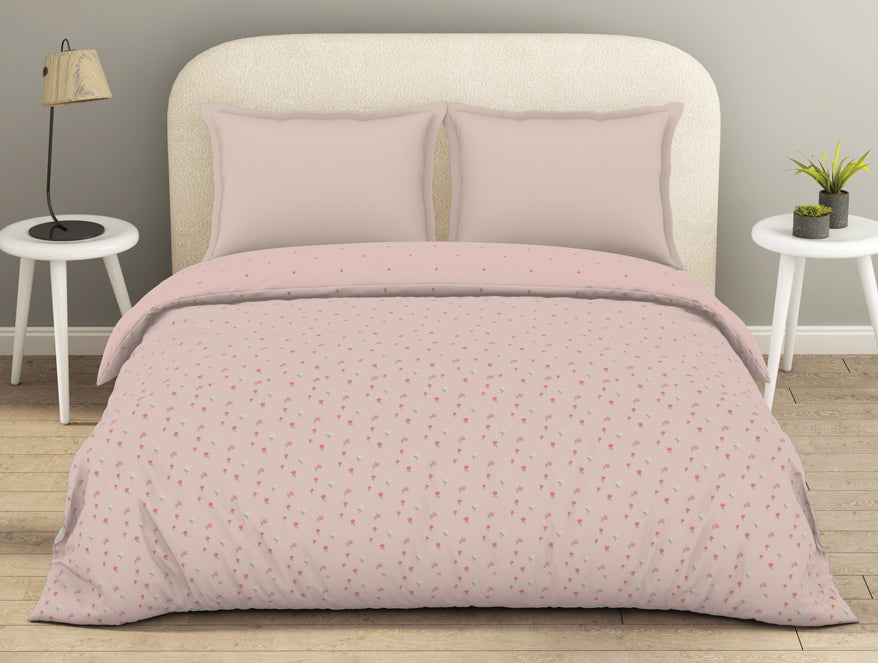 Spaces Essential 144 TC Pink Floral Duvet Cover