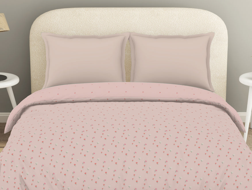 Spaces Essential 144 TC Pink Floral Duvet Cover