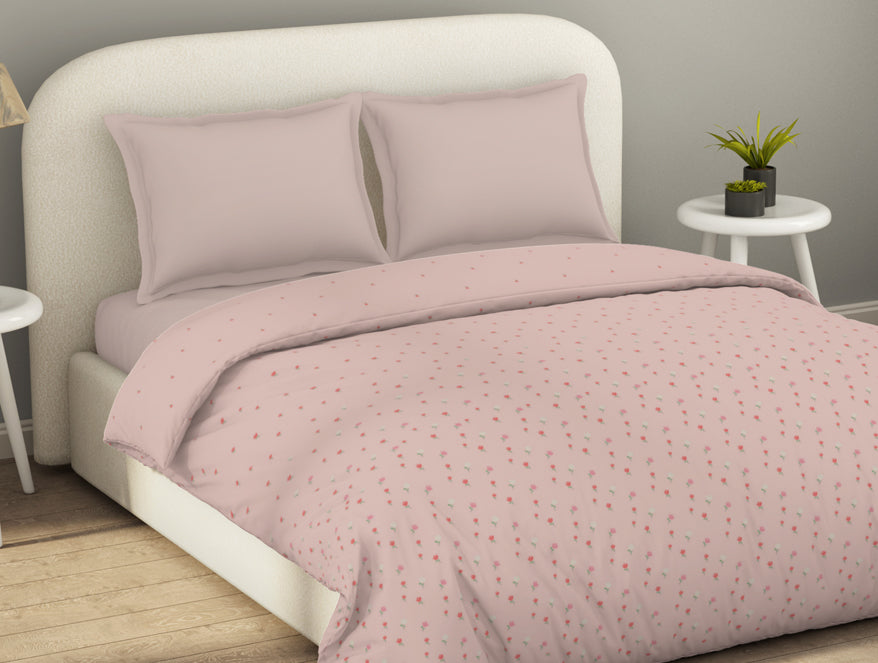 Spaces Essential 144 TC Pink Floral Duvet Cover