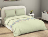 Spaces Essentials 100% Cotton Double Duvet Cover, 144 TC, Floral, Light Yellow