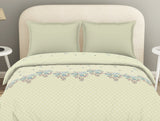 Spaces Essentials 100% Cotton Double Duvet Cover, 144 TC, Floral, Light Yellow