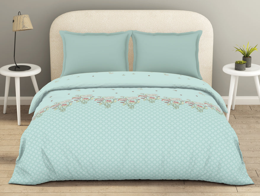 Spaces 100% Cotton Floral Duvet Cover, Light Blue