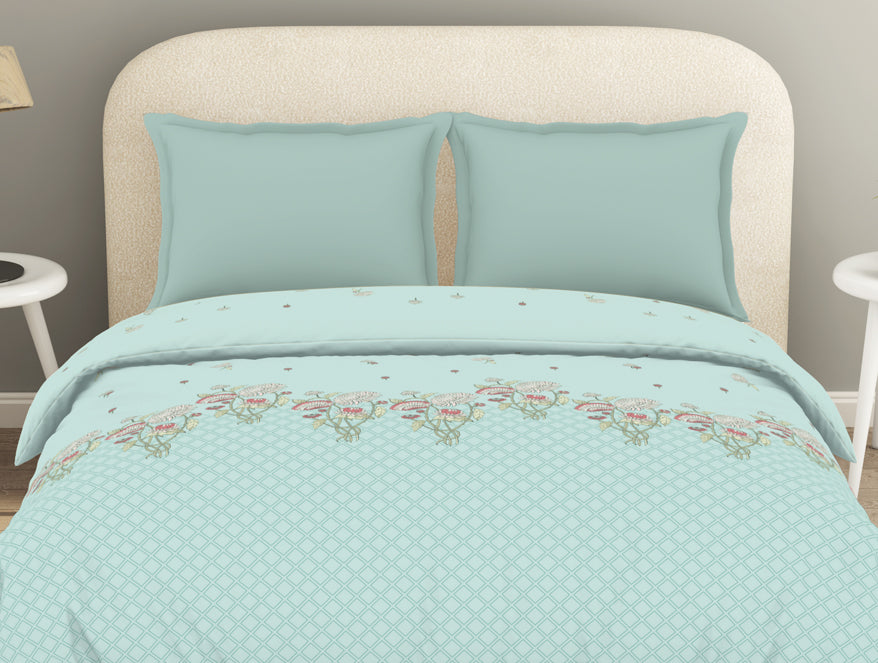 Spaces 100% Cotton Floral Duvet Cover, Light Blue