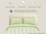 Spaces Essential 144 TC Light Green Floral Duvet Cover