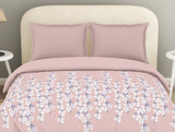 Spaces Essentials 100% Cotton Double Duvet Cover, 144 TC, Floral, Blush