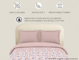 Spaces Essentials 100% Cotton Double Duvet Cover, 144 TC, Floral, Blush