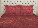 Spaces Essentials Premium Cotton Viscose Large Bedsheet, 138 TC, Floral, Red