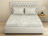 Spaces Essentials Premium 100 % Cotton Large Bedsheet, 180 TC, Geometric, Taupe