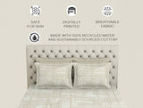 Spaces Essentials Premium 100 % Cotton Large Bedsheet, 180 TC, Geometric, Taupe