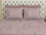 Spaces Essentials Premium 100 % Cotton Large Bedsheet, 180 TC, Geometric, Blush