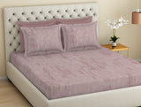 Spaces Essentials Premium 100 % Cotton Large Bedsheet, 180 TC, Geometric, Blush