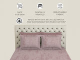 Spaces Essentials Premium 100 % Cotton Large Bedsheet, 180 TC, Geometric, Blush
