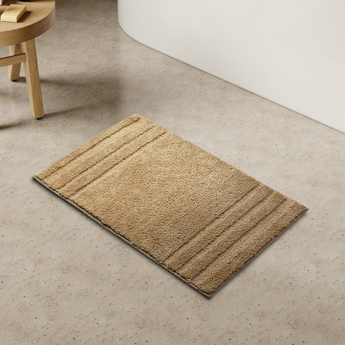 Spaces Airsoft Polyester Small Bath Mat, 1552 GSM, Solid, Yellow