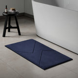 Spaces Swift Flow Polyester Large Bath Mat, 1659 GSM, Solid, Navy