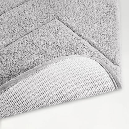 Spaces Swift Flow Polyester Large Bath Mat, 1659 GSM, Solid, Silver
