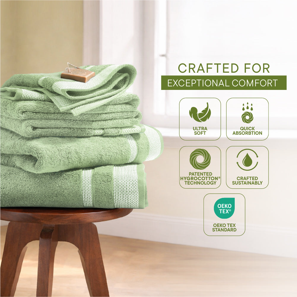 Spaces Hygro Hygro Cotton Bath Towel, 600 GSM, Solid, Light Green