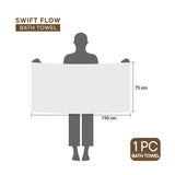 Spaces Swift Flow 100% Cotton Bath Towel, 500 GSM, Solid