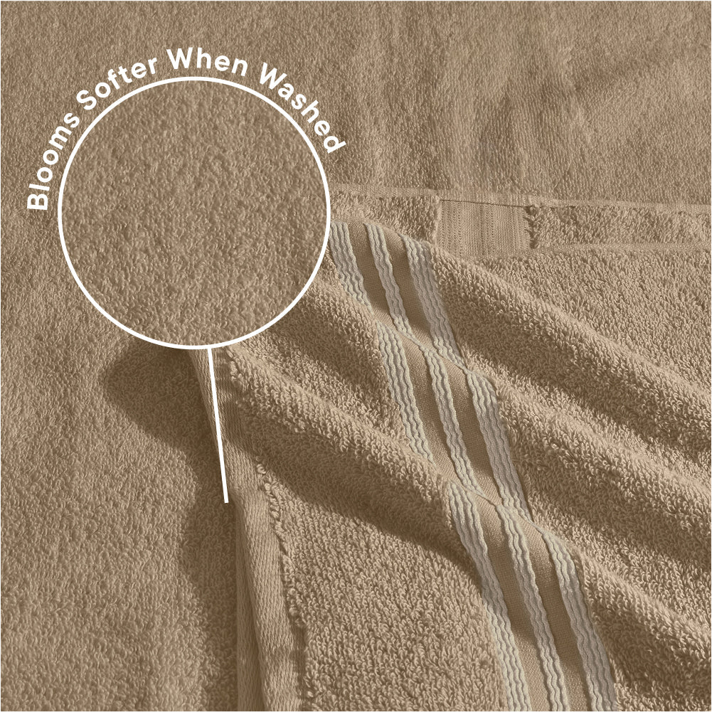 Spaces Swift Flow 100% Cotton Large Towel, 500 GSM, Solid, Light Brown