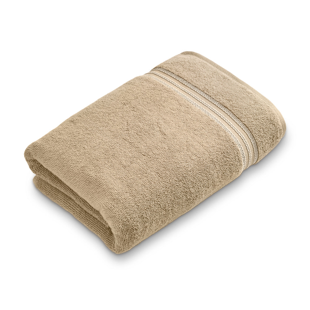 Spaces Swift Flow 100% Cotton Large Towel, 500 GSM, Solid, Light Brown