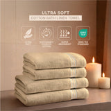 Spaces Swift Flow 100% Cotton Large Towel, 500 GSM, Solid, Light Brown