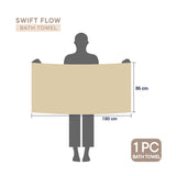 Spaces Swift Flow 100% Cotton Large Towel, 500 GSM, Solid, Light Brown