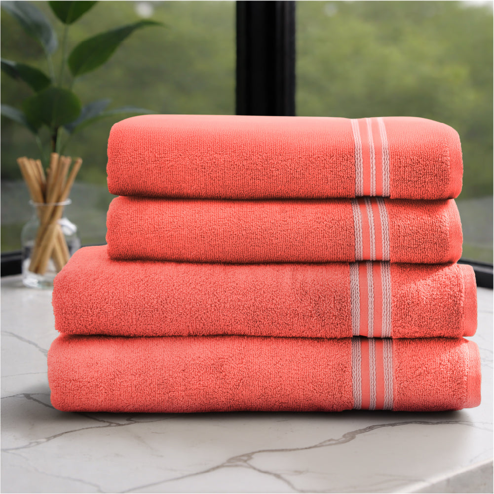 Spaces Swift Flow 100% Cotton Large Towel, 500 GSM, Solid, Red