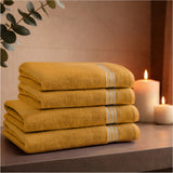 Spaces Swift Flow 100% Cotton Large Towel, 500 GSM, Solid, Gold
