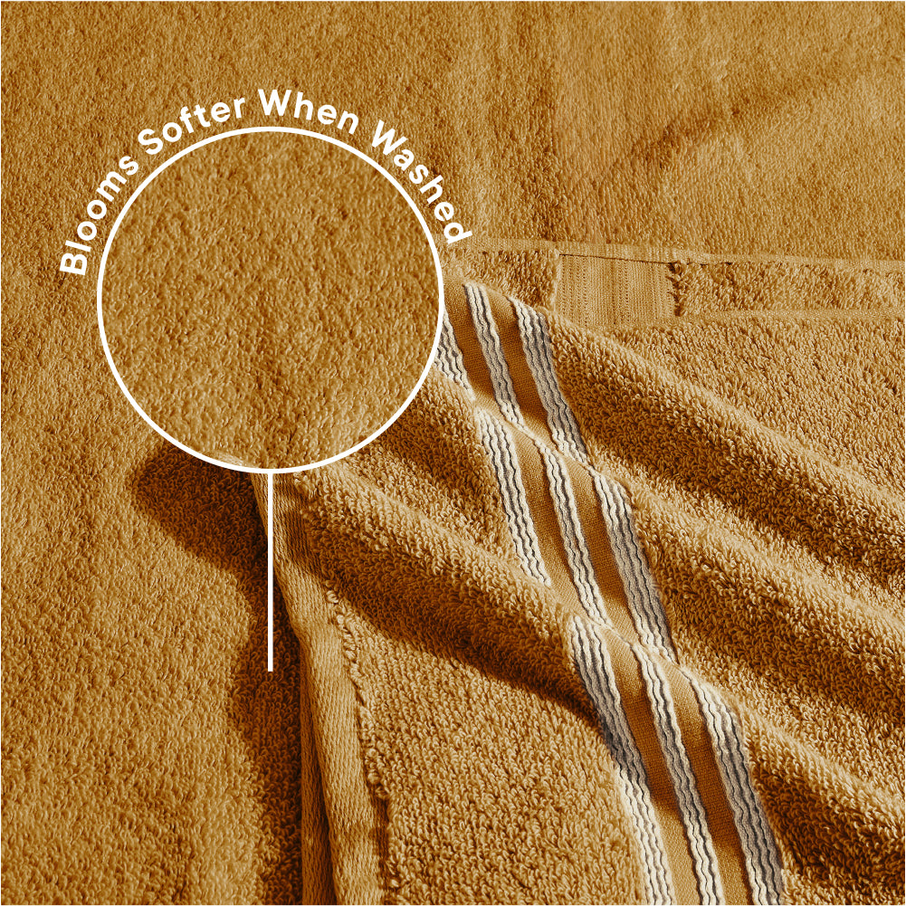 Spaces Swift Flow 100% Cotton Large Towel, 500 GSM, Solid, Gold