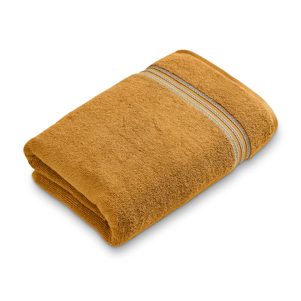 Spaces Swift Flow 100% Cotton Large Towel, 500 GSM, Solid, Gold