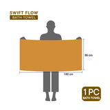 Spaces Swift Flow 100% Cotton Large Towel, 500 GSM, Solid, Gold