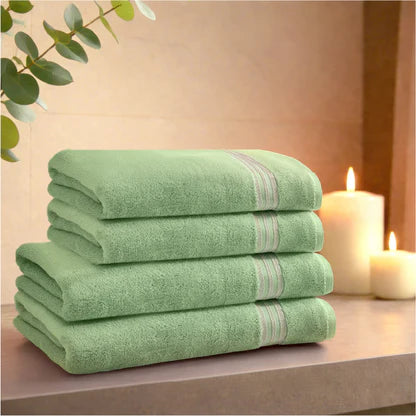 Spaces Swift Flow 100% Cotton Large Towel, 500 GSM, Solid, Light Green