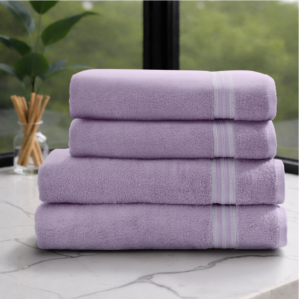 Spaces Swift Flow 100% Cotton Large Towel, 500 GSM, Solid, Light Violet