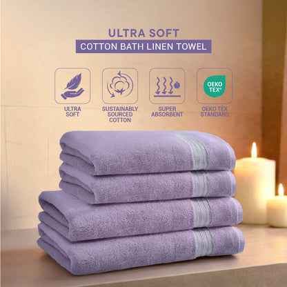 Spaces Swift Flow 100% Cotton Large Towel, 500 GSM, Solid, Light Violet