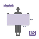 Spaces Swift Flow 100% Cotton Large Towel, 500 GSM, Solid, Light Violet