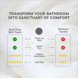 Spaces Swift Flow 100% Cotton Large Towel, 500 GSM, Solid, Light Violet