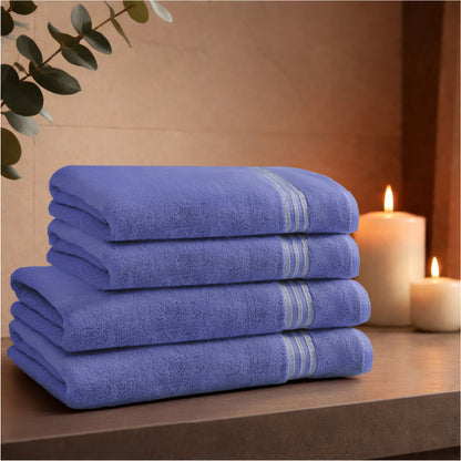 Spaces Swift Flow 100% Cotton Large Towel, 500 GSM, Solid, Blue