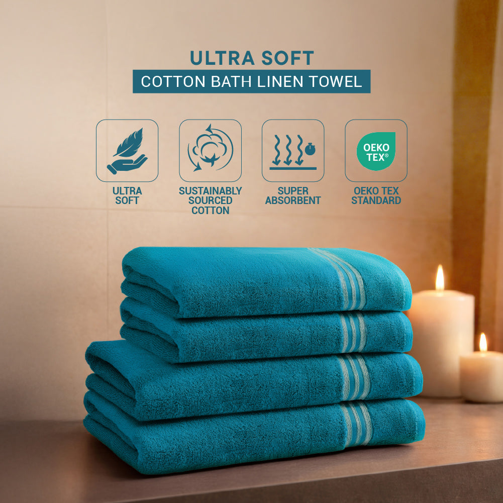 Spaces Swift Flow 100% Cotton Large Towel, 500 GSM, Solid, Dark Teal