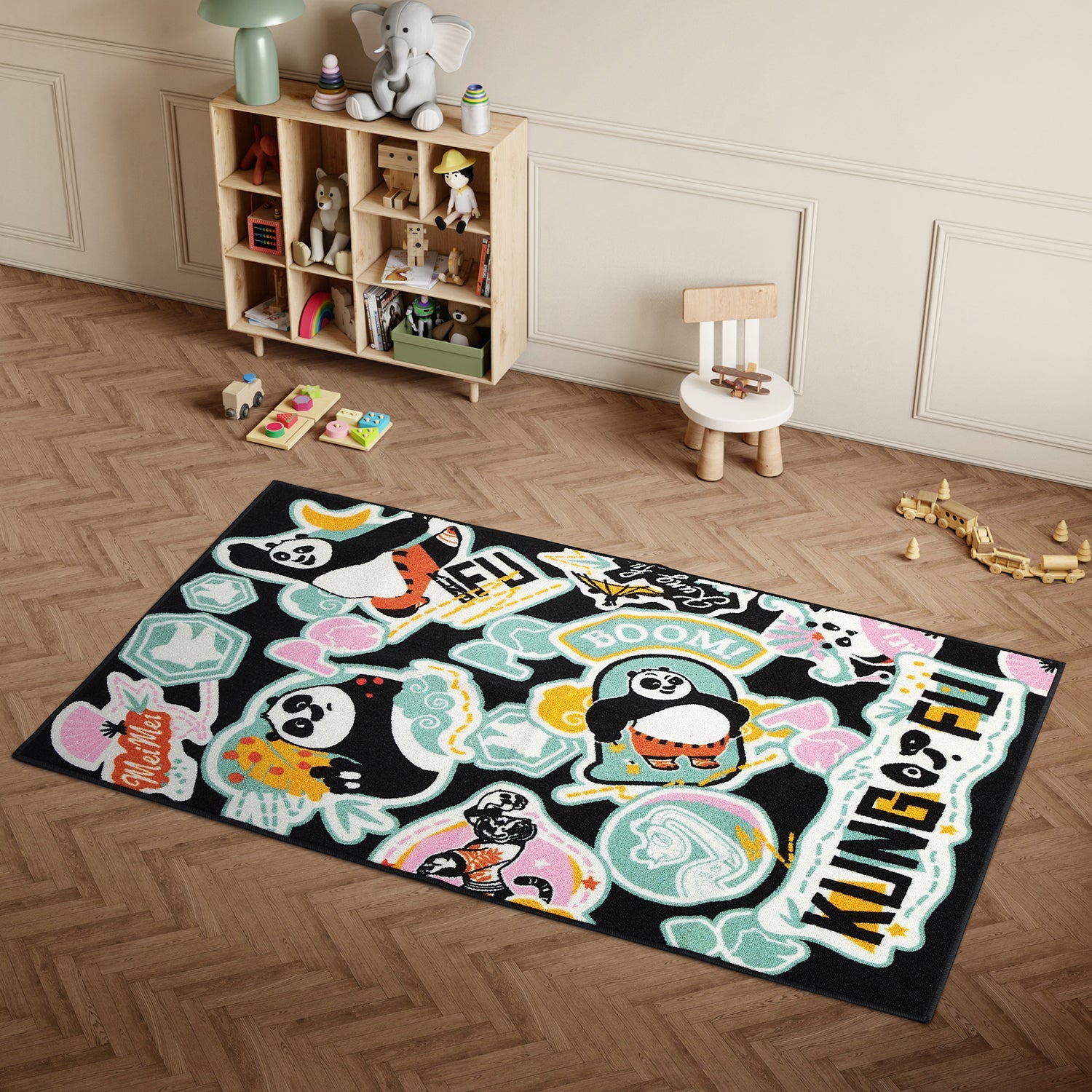 Spaces Kids Nylon Area Rugs, 1070 GSM, Character, Dark Blue