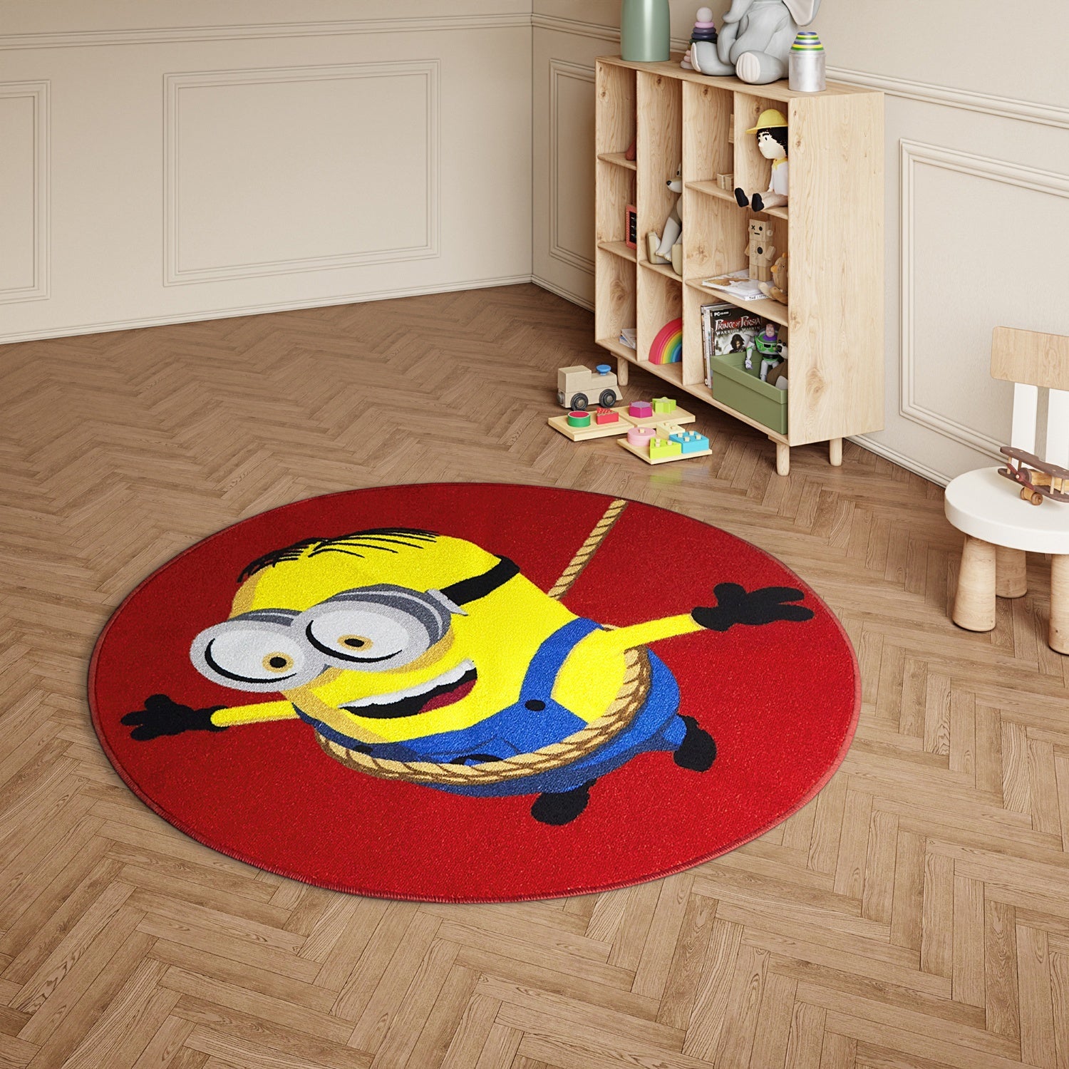 Spaces Kids Nylon Area Rugs, 1070 GSM, Character, Red