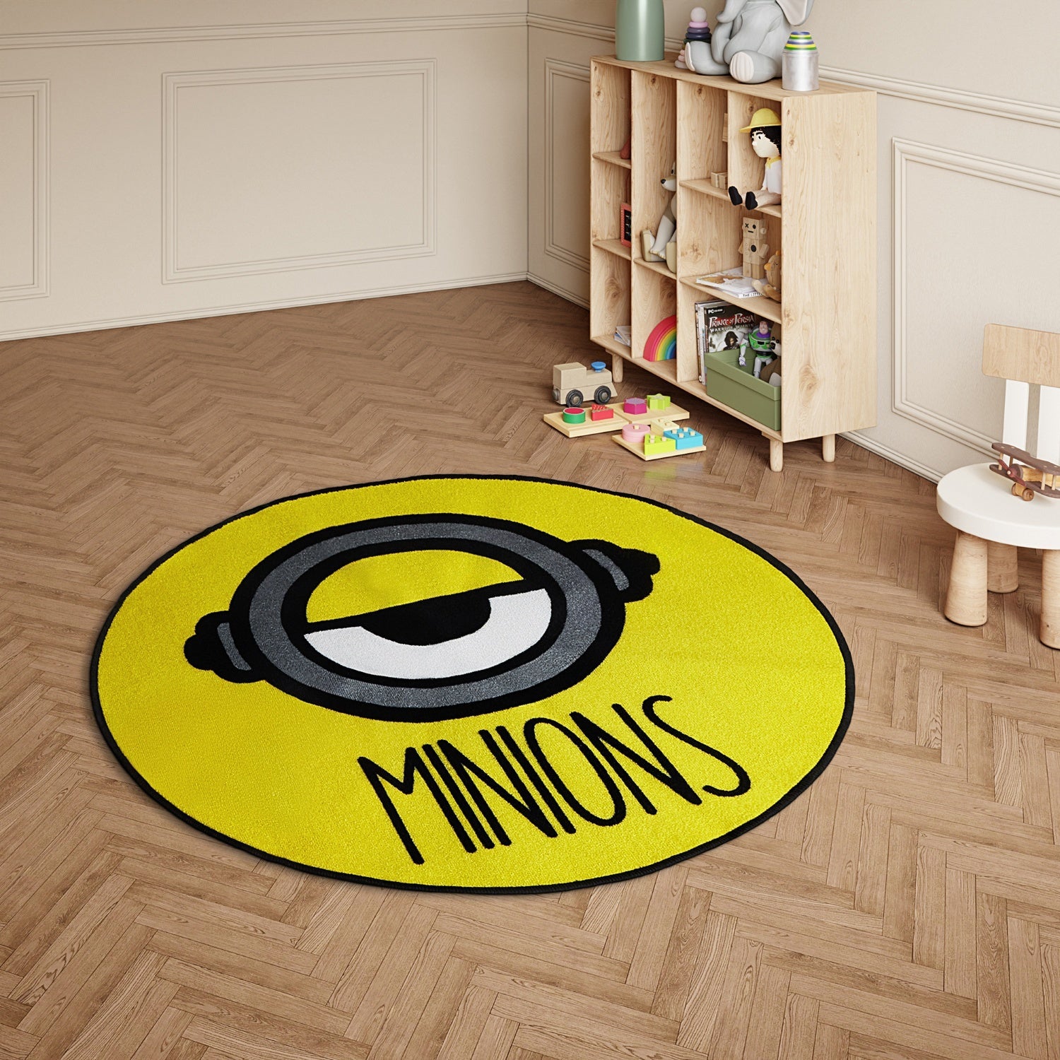 Spaces Kids Nylon Area Rugs, 1070 GSM, Character, Yellow