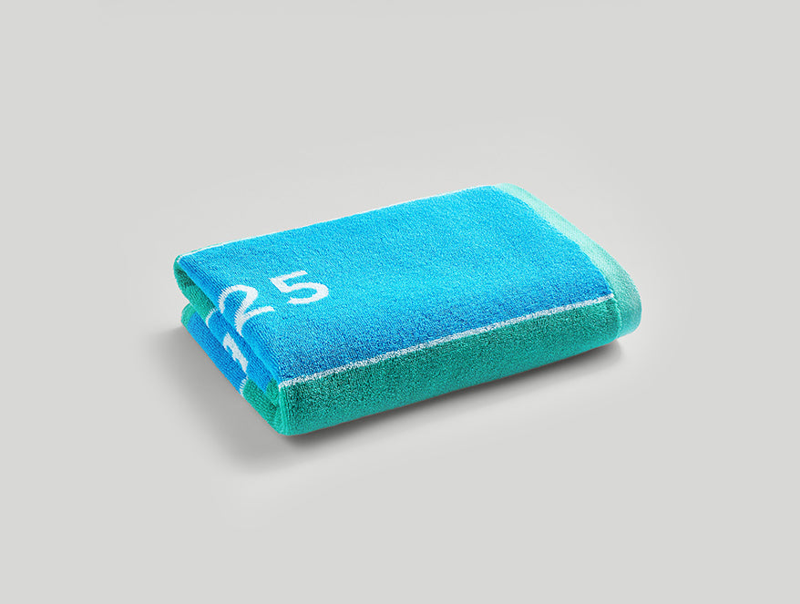 Spaces Wimbledon 2025 Jacquard Aqua Sky Blue 100% Cotton Bath Towel