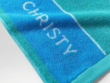 Spaces Wimbledon 2025 Jacquard Aqua Sky Blue 100% Cotton Bath Towel