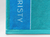 Spaces Wimbledon 2025 Jacquard Aqua Sky Blue 100% Cotton Bath Towel
