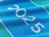 Spaces Wimbledon 2025 Jacquard Aqua Sky Blue 100% Cotton Bath Towel