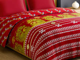 Spaces Rangana Multi 100% Cotton Double Quilt, 210 TC, Ornate, Red
