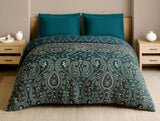 Spaces Rangana Multi 100% Cotton Double Quilt, 210 TC, Ornate, Dark Teal
