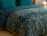 Spaces Rangana Multi 100% Cotton Double Quilt, 210 TC, Ornate, Dark Teal