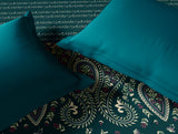 Spaces Rangana Multi 100% Cotton Double Quilt, 210 TC, Ornate, Dark Teal
