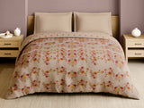 Spaces Rangana Multi 100% Cotton Double Quilt, 210 TC, Floral, Beige